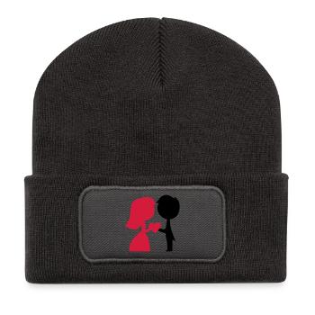 Heiraten - Recycelte Patch Beanie - Dunkelgrau - Vorne