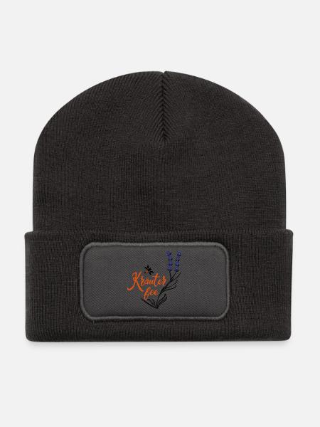 Kräuter Fee, Biene, Umwelt - Recycelte Patch Beanie - Dunkelgrau
