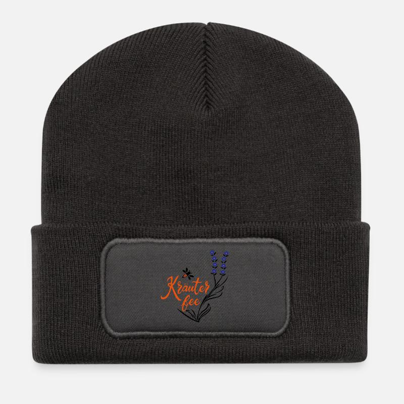 Kräuter Fee, Biene, Umwelt - Recycelte Patch Beanie - Dunkelgrau