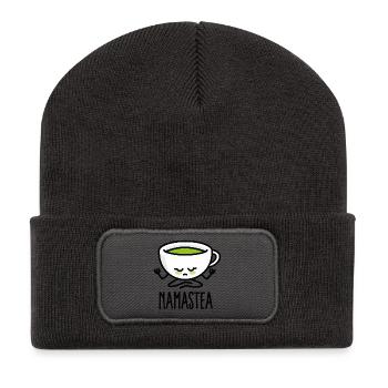 Namastea Namaste Yoga Meditation Green Tea Matcha - Recycled Patch Beanie - dark grey - Front