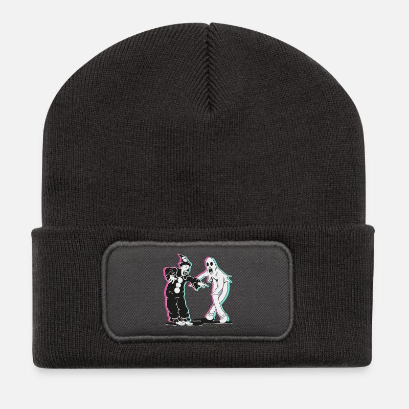 ghost and clown dancing - Recycled Patch Beanie - dark grey