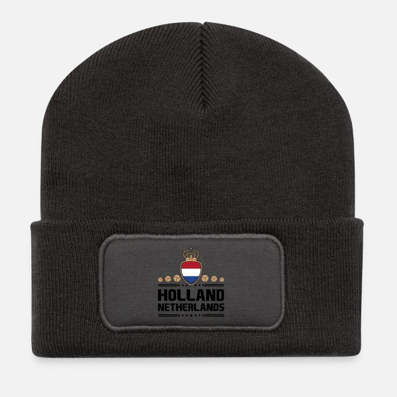 HOLLANDE - PAYS-BAS - Beanie recyclé à patch - charbon