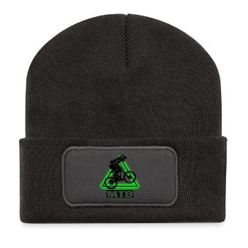 MTB Bike - Recycelte Patch Beanie - Dunkelgrau - Vorne