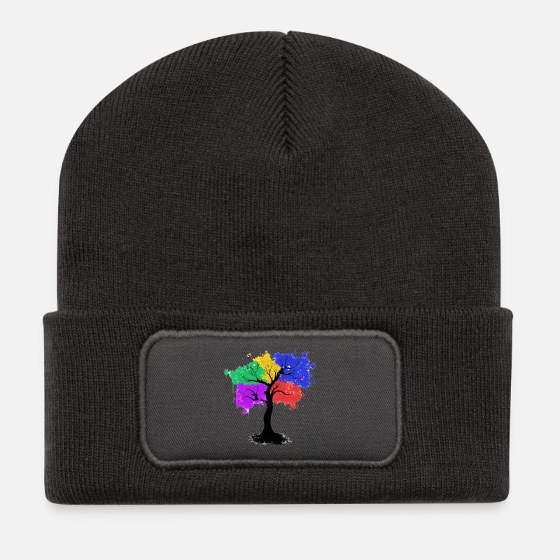 Farbbaum - Recycelte Patch Beanie - Dunkelgrau