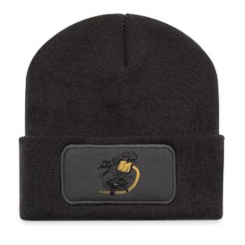 Zapfanlage Bier Twins Bikertreffen - Recycelte Patch Beanie - Dunkelgrau - Vorne