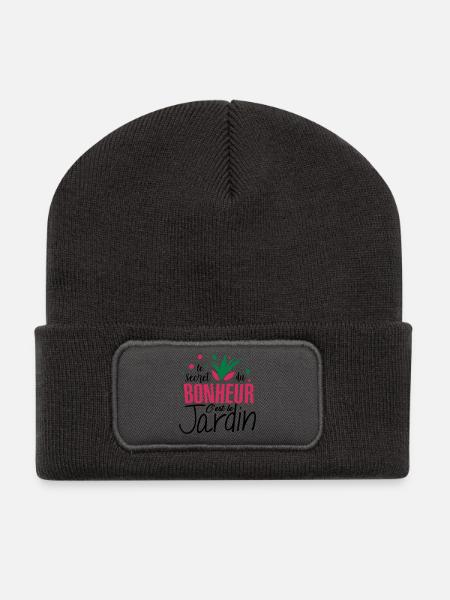 Le bonheur c'est le jardin ! amour du jardin - Beanie recyclé à patch - charbon