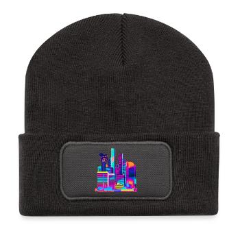 Horizon des années 80 - Beanie recyclé à patch - charbon - Devant