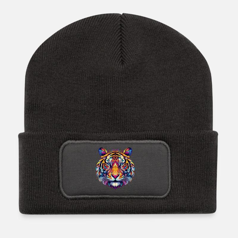Tiger - Recycelte Patch Beanie - Dunkelgrau