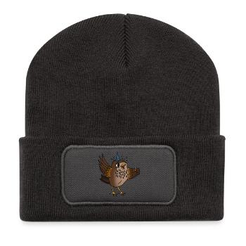 Schnapsdrossel - Recycelte Patch Beanie - Dunkelgrau - Vorne