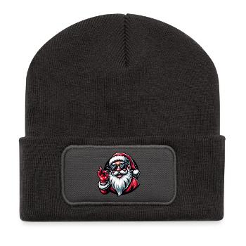 Santa Claus with Sunglasses Xmas Costume - Recycled Patch Beanie - dark grey - Front