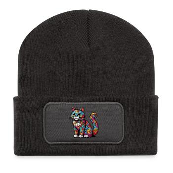 Cat - Recycled Patch Beanie - dark grey - Front