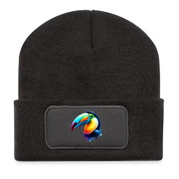 Tukan - Recycelte Patch Beanie - Dunkelgrau - Vorne