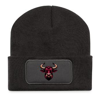 Stier - Recycelte Patch Beanie - Dunkelgrau - Vorne