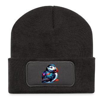 Papageitaucher - Recycelte Patch Beanie - Dunkelgrau - Vorne