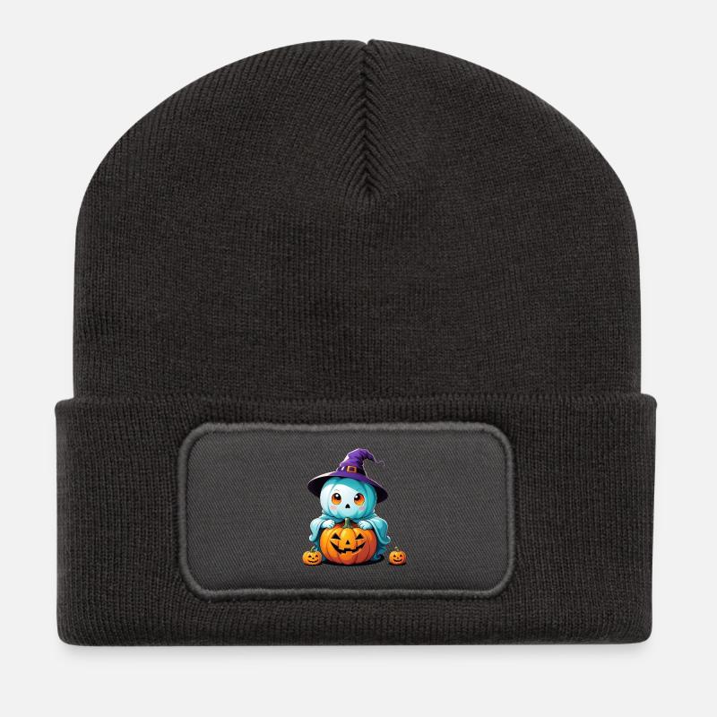 Hexen-Gespenst - Recycelte Patch Beanie - Dunkelgrau