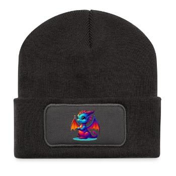 Dragon - Recycled Patch Beanie - dark grey - Front