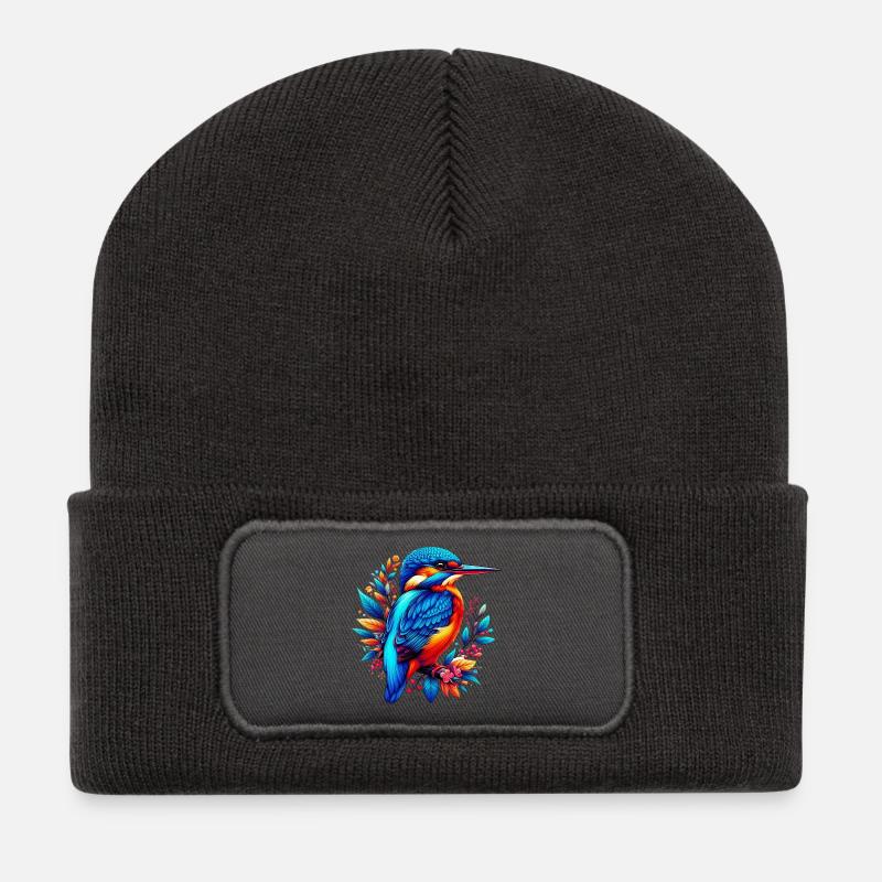 Eisvogel - Recycelte Patch Beanie - Dunkelgrau