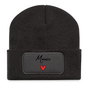 GRANNY. GRANDMA. MOTHER'S DAY. HAPPY BIRTHDAY - Recycled Patch Beanie - dark grey - Front