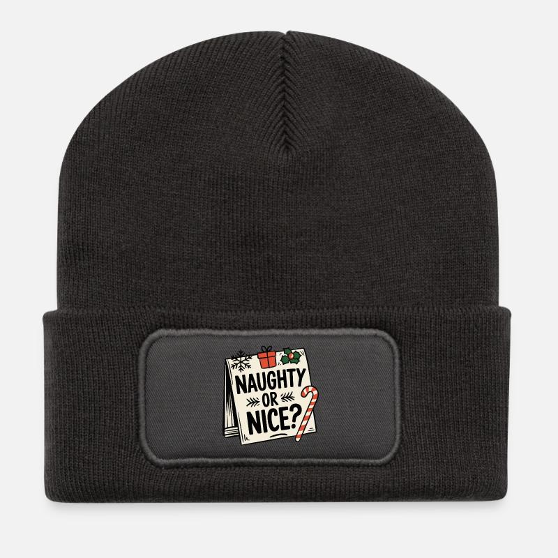 Frech oder nett - Recycelte Patch Beanie - Dunkelgrau