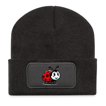 Coccinelle - Beanie recyclé à patch - charbon - Devant