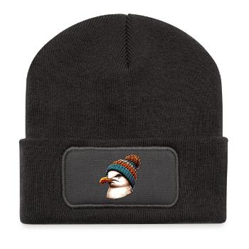 Mouette - Beanie recyclé à patch - charbon - Devant