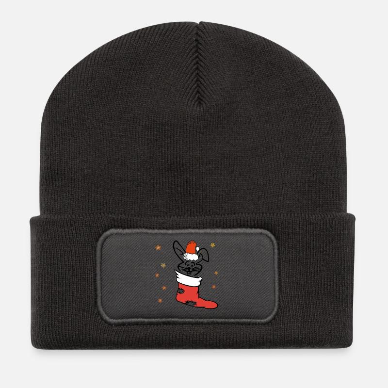Osterhase Nikolaus - Recycelte Patch Beanie - Dunkelgrau