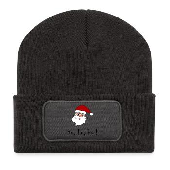 SANTA CLAUS. CHRISTMAS. MERRY CHRISTMAS. MERRY CHRISTMAS - Recycled Patch Beanie - dark grey - Front