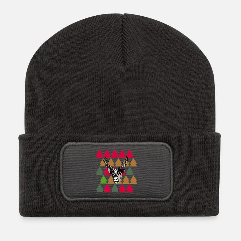 Rentier - Recycelte Patch Beanie - Dunkelgrau
