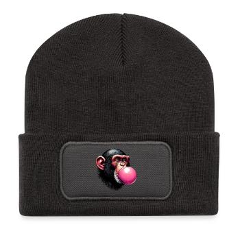 Affe - Recycelte Patch Beanie - Dunkelgrau - Vorne