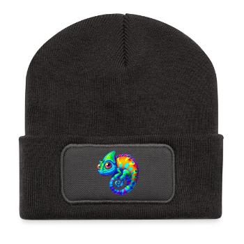 Chamäleon - Recycelte Patch Beanie - Dunkelgrau - Vorne
