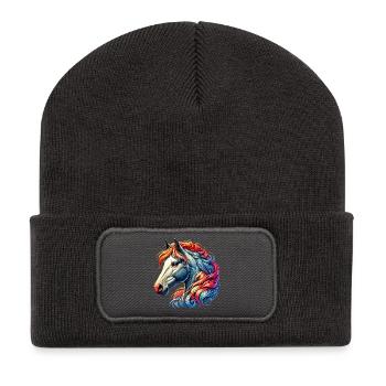 Horse - Recycled Patch Beanie - dark grey - Front