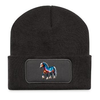 Cheval - Beanie recyclé à patch - charbon - Devant