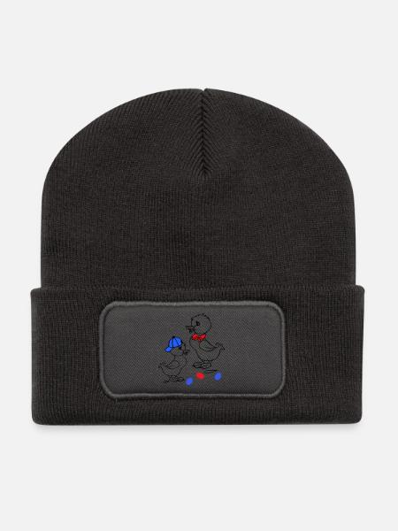 Osterfest - Recycelte Patch Beanie - Dunkelgrau
