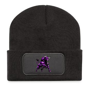 Stier - Recycelte Patch Beanie - Dunkelgrau - Vorne