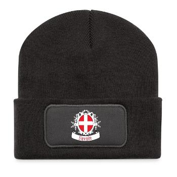 Savoie - Beanie recyclé à patch - charbon - Devant