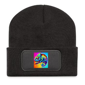 chameleon - Recycled Patch Beanie - dark grey - Front