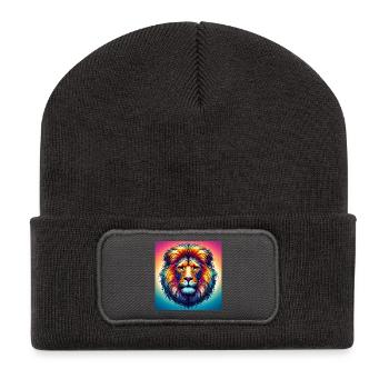 lion - Beanie recyclé à patch - charbon - Devant