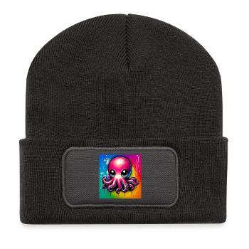 Octopus - Recycled Patch Beanie - dark grey - Front