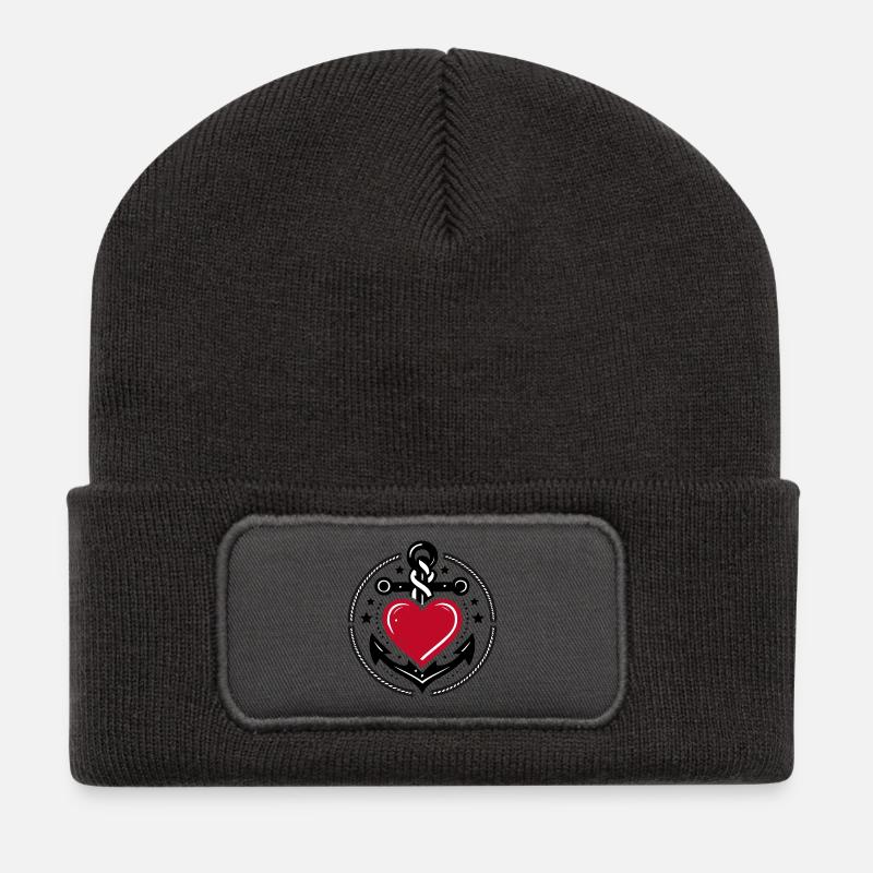 Glaube Liebe Hoffnung - Recycelte Patch Beanie - Dunkelgrau