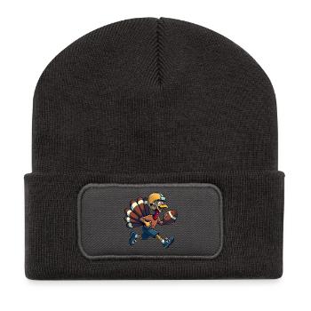 Thanksgiving Football Turquie - Beanie recyclé à patch - charbon - Devant