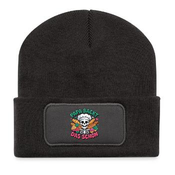Dad Bakes The Beautiful Skeleton Cupcakes - Recycled Patch Beanie - dark grey - Front