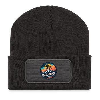 Peak Jumper Mountainbike-Abzeichen - Recycelte Patch Beanie - Dunkelgrau - Vorne