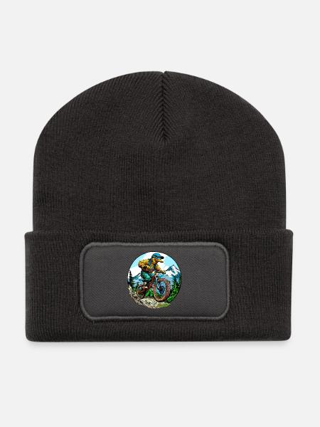 Mountainbike Ente - Recycelte Patch Beanie - Dunkelgrau