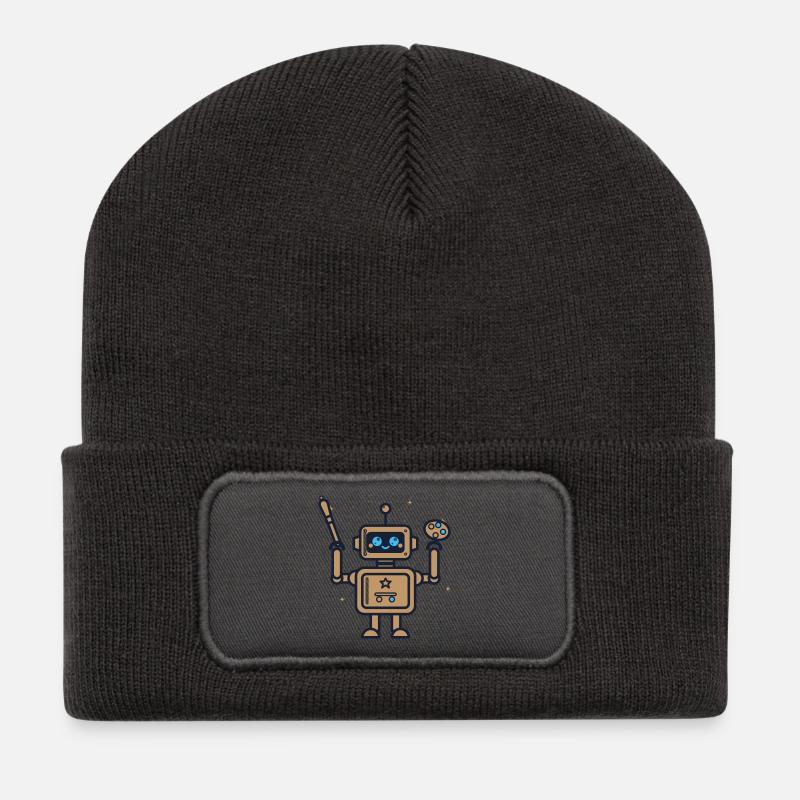 Cosmic Robot Artist Palette - Recycled Patch Beanie - dark grey