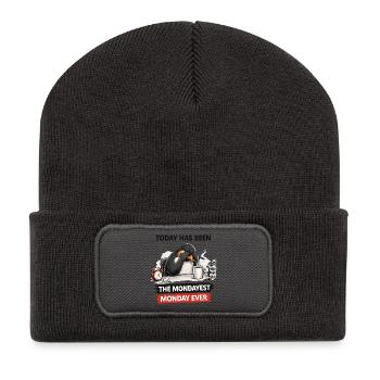 Blues des Penguins du lundi - Beanie recyclé à patch - charbon - Devant