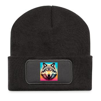Wolf - Recycled Patch Beanie - dark grey - Front