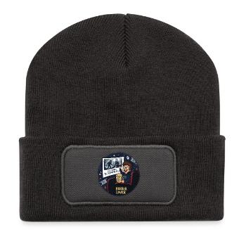 Horror Lover Cinema Night Design - Recycled Patch Beanie - dark grey - Front