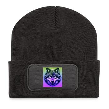 Wolf - Recycled Patch Beanie - dark grey - Front