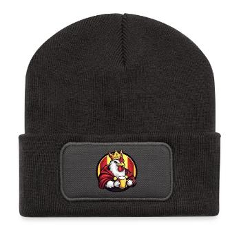 Chicken Beer Funny - Recycled Patch Beanie - dark grey - Front