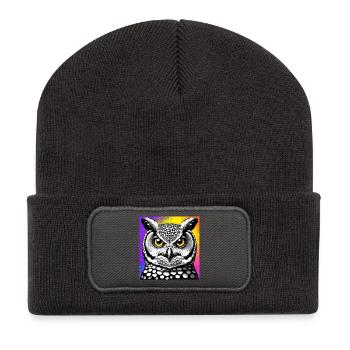 owl - Recycled Patch Beanie - dark grey - Front